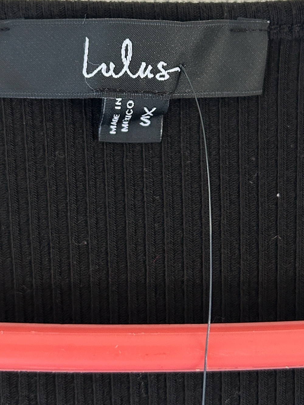 Lulu's Black Ribbed Long Sleeve Tie-Front Bodysuit - Picture 6 of 10